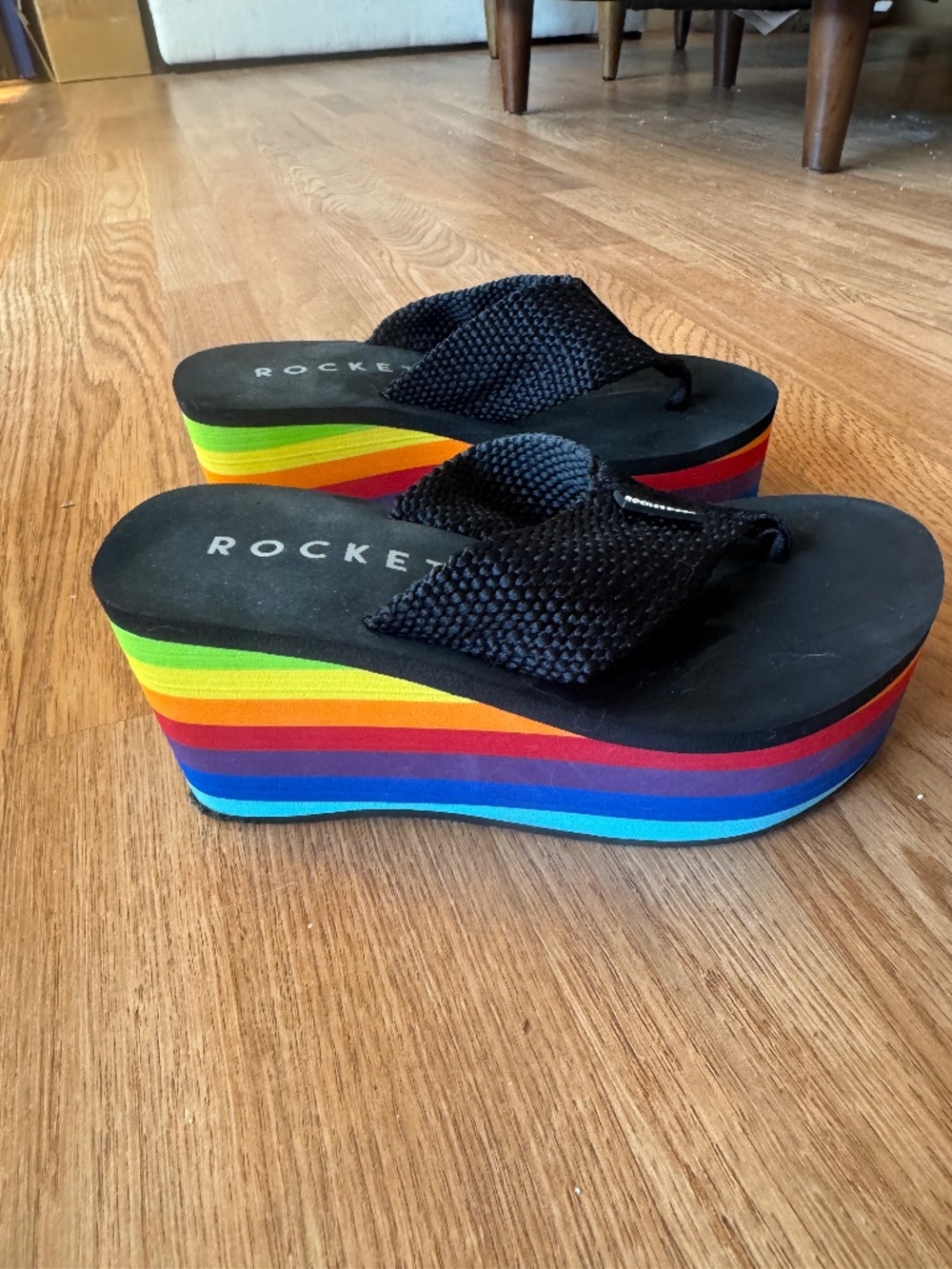 Rainbow Platform Flip Flops